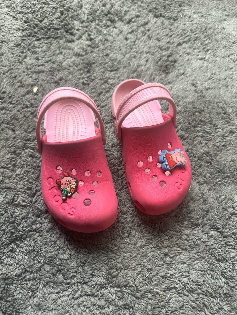 CROCS Kids Pink Water Clogs with Character Charms